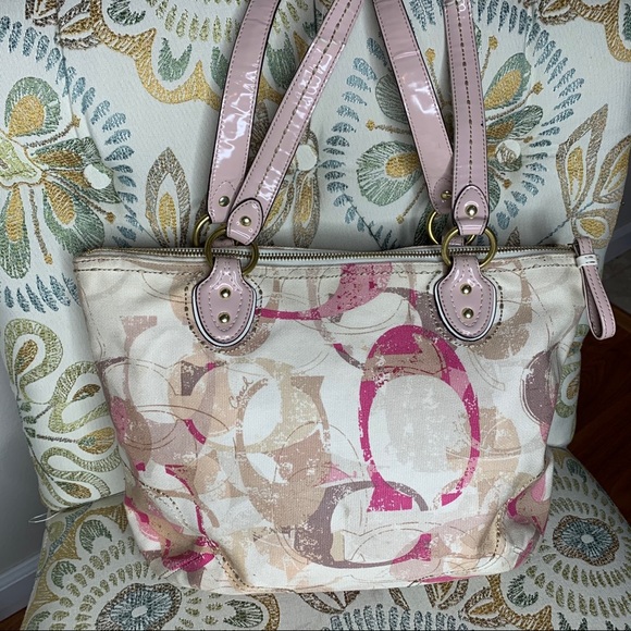 Coach 23372 POPPY Signature Hallie Tote Bag Pink - Picture 5 of 8